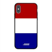 iPhone Xs Hoesje TPU Case - Nederlandse vlag #ffffff