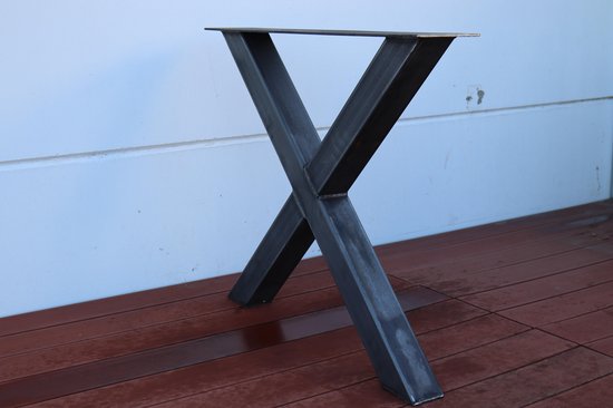paars Durf timer Kruis tafelpoot 72cm hoog, 86 cm breed blank staal | bol.com