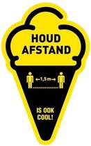 ijs - houd afstand - 400 mm - antislip vloerlaminaat - levensduur 3- 5 jaar - supergrip plaklaag -  corona - sticker - stickers - waarschuwingssticker - raamsticker - vloersticker - 400 mm- c