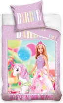 Barbie Dekbedovertrek Unicorn  - Eenpersoons - 140 x 200 cm - Katoen