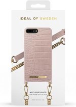 iDeal of Sweden Phone Necklace Case voor iPhone 8/7/6/6s Plus Misty Rose Croco