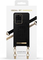 iDeal of Sweden Phone Necklace Case voor Samsung Galaxy S20 Ultra Jet Black Croco