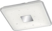 LED Plafondlamp - Trion Rikon - 30W - Aanpasbare Kleur - Dimbaar - Afstandsbediening - Sterlicht - Vierkant - Mat Wit - Kunststof - BSE