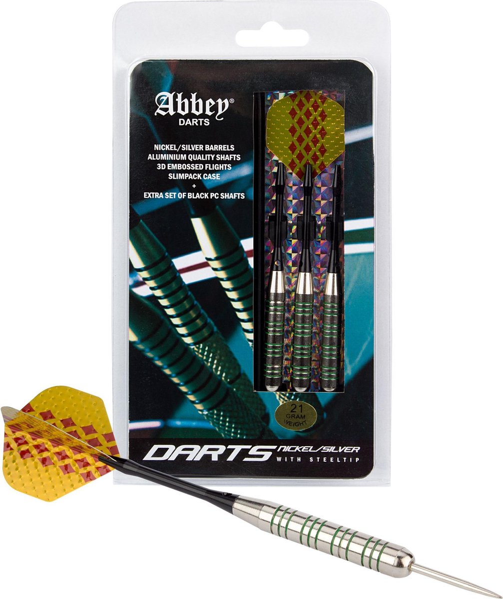 Abbey Darts Darts - Nickel/Silver - Geel/Rood - 21
