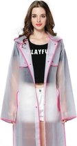 Roze Regenjas - Maat XXL - Regenjassen - Transparant - Poncho