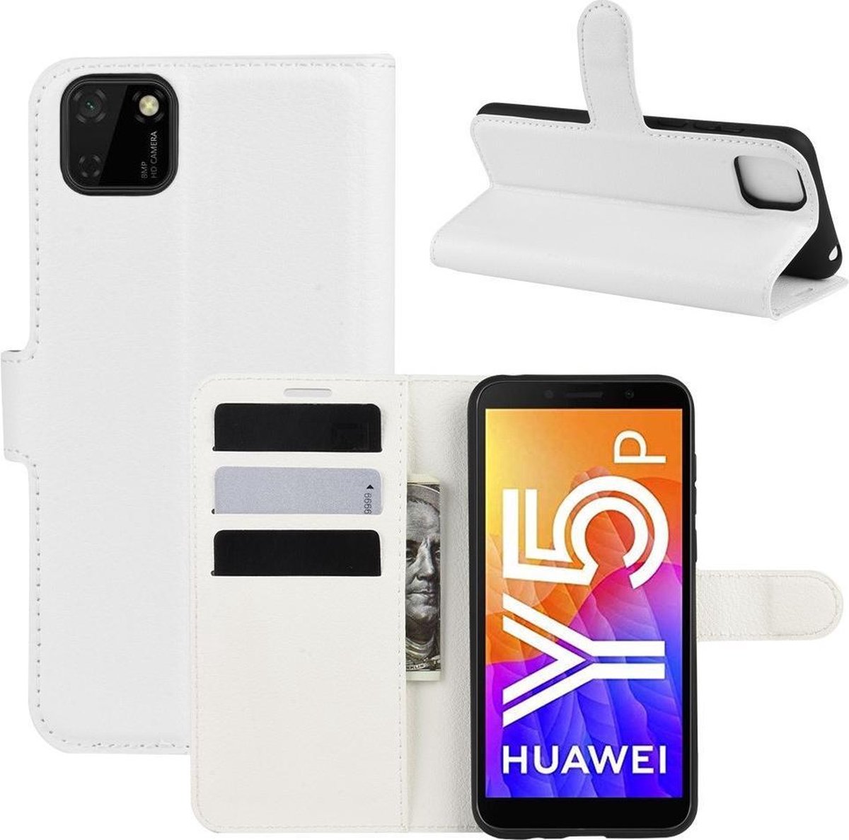 Coverup Hoesje - Geschikt voor Huawei Y5P Hoesje - Coverup Book Case - Wit op Prijzenvolger.com
