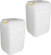 2x Jerrycans/watertanks 25 liter -  27,3 x 24,6 x 44,3 cm - Jerrycans/watertanks/watercontainers - Kampeerartikelen