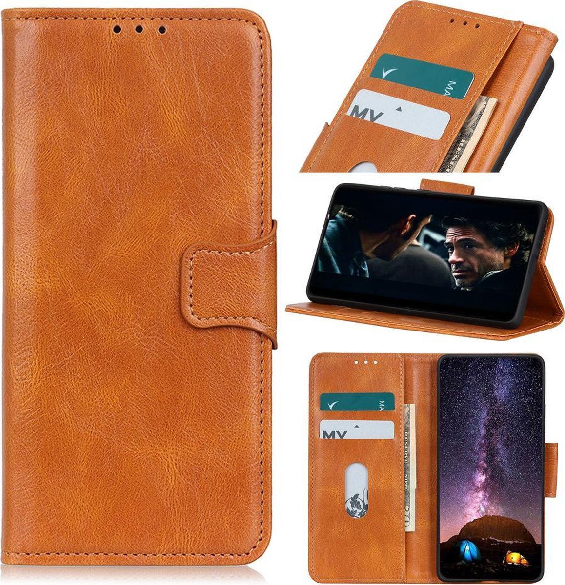 Bestcases Booktype Telefoonhoesje OnePlus Nord - Bruin