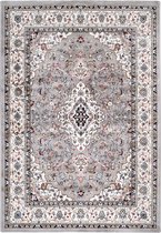 Klassiek laagpolig vloerkleed Isfahan - Grijs - 80x150 cm