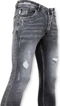 Skinny Fit - Versleten Jeans Heren - A13E - Grijs
