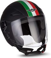 MOTO U53 Jethelm scooterhelm, motorhelm, Venice Black. L, hoofdomtrek 59-60cm