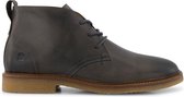 Travelin' Glasgow - Nette Leren Heren Veterschoenen - Donkergrijs Leer - Maat 45