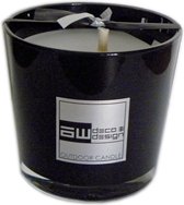Deco & Design Outdoor Candle - buitenkaars in glaspot - Luxueuze tuinkaars - zwart - D11,5cm - 26 branduren