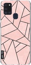 Casetastic Samsung Galaxy A21s (2020) Hoesje - Softcover Hoesje met Design - Rose Stone Print