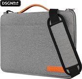 DSGN FOAM - Laptoptas 14 inch - Schoudertas - Notebook - Chromebook - Laptop Sleeve Hoes Case Tas - Laptophoes - Handvat - Waterdicht - Extra Vak - Grijs
