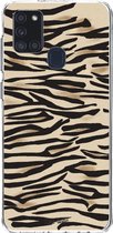Casetastic Samsung Galaxy A21s (2020) Hoesje - Softcover Hoesje met Design - Savannah Zebra Print