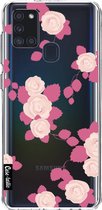Casetastic Samsung Galaxy A21s (2020) Hoesje - Softcover Hoesje met Design - Pink Roses Print