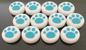 2x Honden Pootjes Thumb Grips - Thumb Sticks - Controller Caps - Nintendo Switch - 1 Set = 2 Thumbgrips - Blauw/ Wit