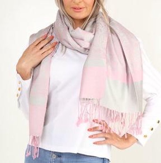 Gris Pink , écharpe gris rose, 70% cachemire 30% soie, écharpe Pashmina,  châle femme,... | bol.com
