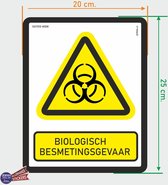 ISO7010 W009 biologisch besmettingsgevaar Waarschuwing sticker 20x25cm