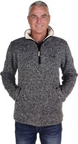 BJØRNSON STANN Fijn Gebreide Pullover Teddyvoering Heren - Maat 3XL - Antraciet Melange