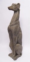 Beeld - windhong zittend - decoratie - polyresin - handbewerkt - 76,8 cm hoog