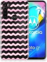 GSM Hoesje Motorola Moto G8 Power Bumper Hoesje Waves Roze