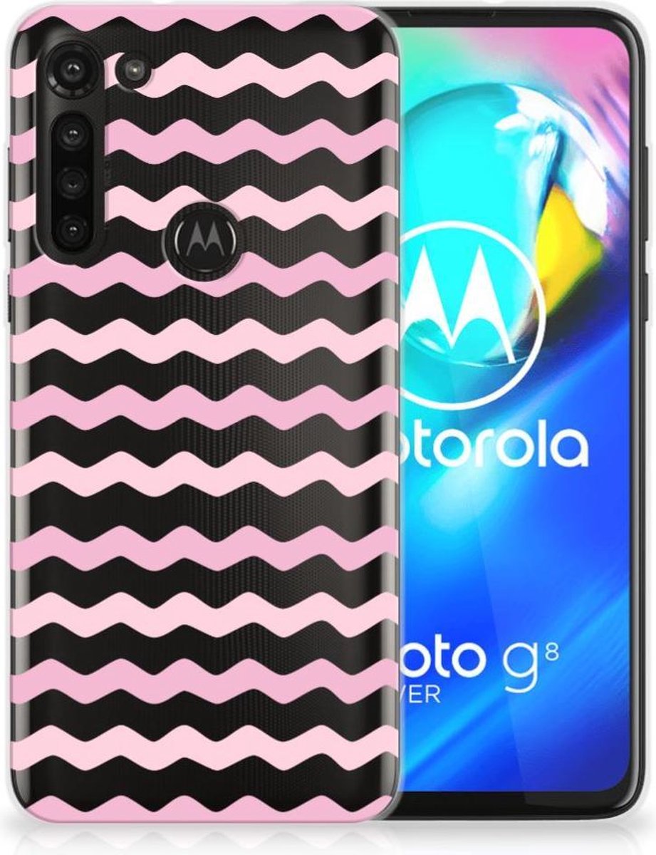 Motorola Moto G8 Power TPU bumper Waves Roze