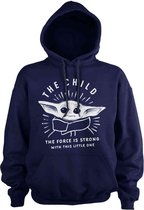 Star Wars Hoodie/trui -XL- The Mandalorian - The Force Is Strong With This Little One Blauw