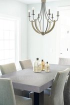 Betonlook Eettafel | Platinum Grey | 200x100cm | Stalen U-poten | Beton tafel | Betonlook Fabriek