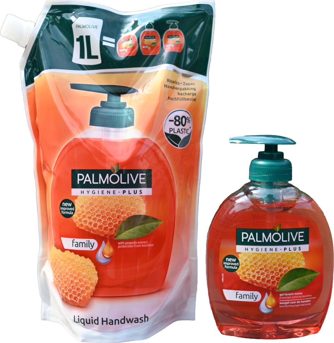 Palmolive Hygiene Plus handzeep family + navulverpakking voor 3 x palmolive  handzeep | bol.com