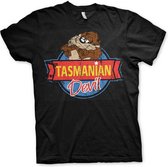 Looney Tunes Heren Tshirt -L- Tasmanian Devil Zwart