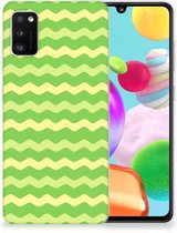 Smartphone hoesje Geschikt voor Samsung Galaxy A41 TPU Case Waves Green