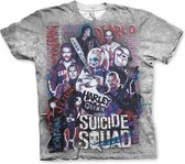 DC Comics Suicide Squad Heren Tshirt -S- Allover Grijs