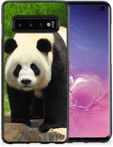 Smartphone Hoesje Geschikt voor Samsung Galaxy S10 Bumper Hoesje met Zwarte rand Panda
