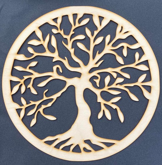 Serenti-Levensboom-Tree of life wanddecoratie-FSC berken triplex-diameter 30 cm-dikte 3 mm