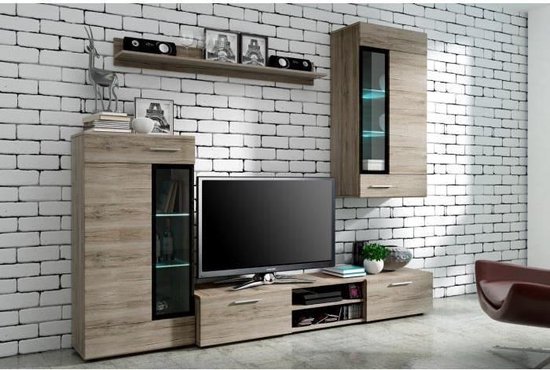 Foto: Tango eigentijdse melamine tv meubel met houten decor l 176 cm