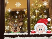 Giftmas – Raamstickers – Kerst – Kerst Raamdecoratie – Kerst Stickers – Raamstickers Kinderen – Kerstversiering voor Binnen – Kerstversiering – Kerstman – Rendier