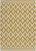 Kayoom laagpolig vloerkleed met geometrisch diamantontwerp 200 x 290 Ivory