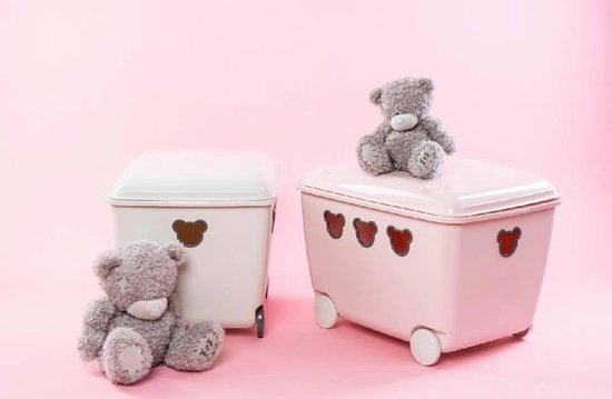 Speelgoedopberger - Grote container voor speelgoeden op wielen 55L BranQ Teddy wit — afbeelding 3