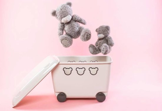 Speelgoedopberger - Grote container voor speelgoeden op wielen 55L BranQ Teddy wit — afbeelding 2