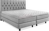 Capiton boxspring compleet 200x200 GRIJS