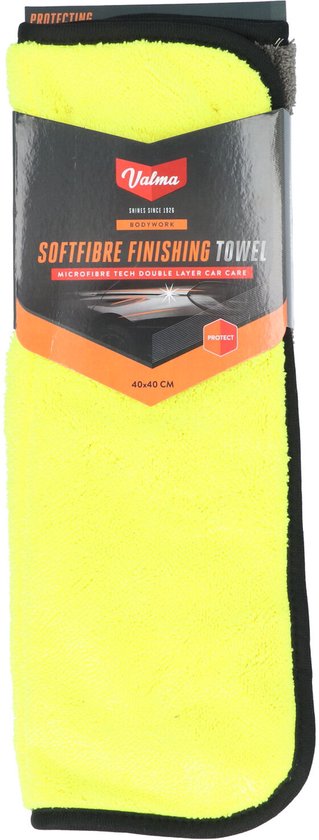 Chiffon Valma microfibre en emballage, jaune vif.