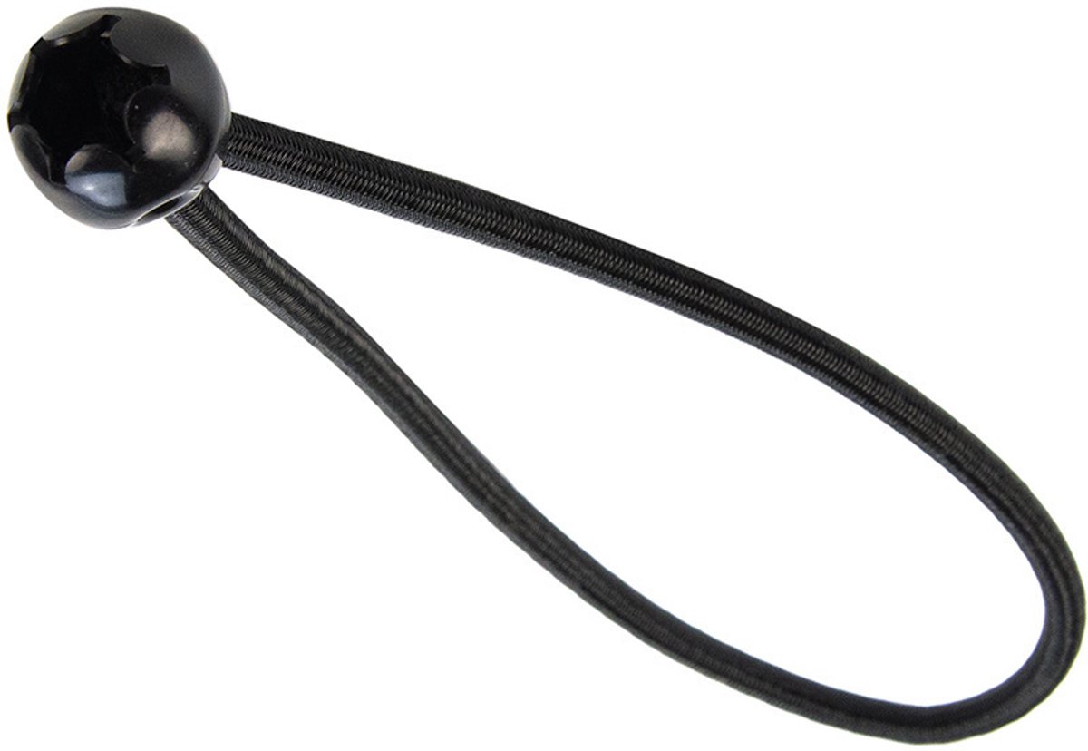 Spanner met bal 18cm elastiek zwart 10 stuks