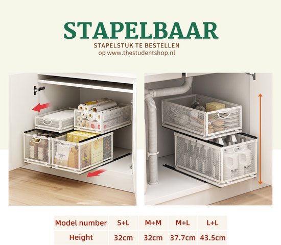 Tiroir coulissant sans perçage | Tiroir sans perçage | Organisateur pour évier | Rangement pour sièges-auto de Cuisine | Organisateur de comptoir | Étagère à épices | Organisateur d'évier