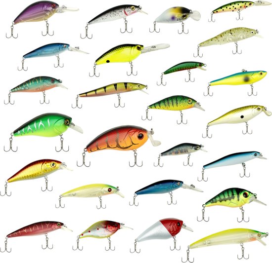 Fish-Xpro - Ensemble de leurres - Ensemble de leurres - 25 pièces - Leurres - Crankbait - Poissons prédateurs