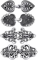 4 Stuks - Broche Clip - 4 Stijlen - Vestsluiting - vestclip dames - Broche - metaal - zilver - Antislip Vaste Gesp - 7cm - Vintage trui broche clip - voor Cape mantel sjaalkraag gesp overhemd
