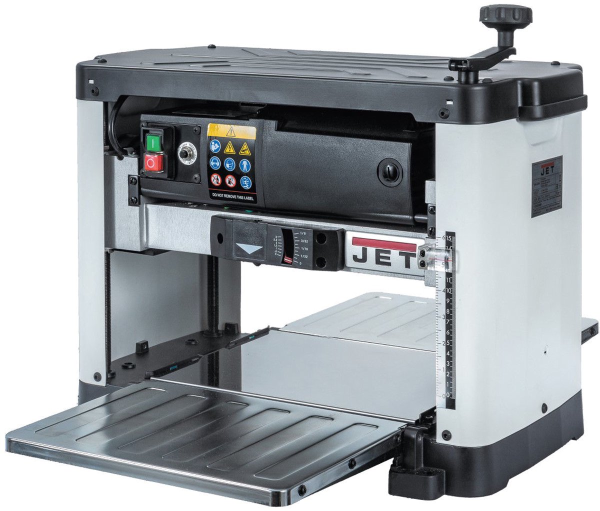 Draagbare schaafmachine 318 mm 2 schaafmessen 1,8 kW 230V tafellengte 710 mm Jet JWP-12L
