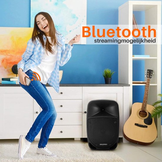 Pyle Bluetooth Luidspreker - 1200 W Draagbare Speaker - 30 cm Subwoofer - LED Batterij Indicatorlampjes met Ingebouwde Oplaadbare Batterij - MP3, USB, SD-Kaartlezer - Draadloze Microfoon — afbeelding 2