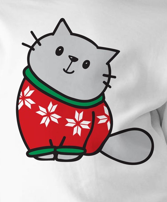Vêtements de Noël / T-shirt de Noël | Cadeau de Noël | Minou | Filles | Blanc | Enfant 10 - 11 ans | Taille 146